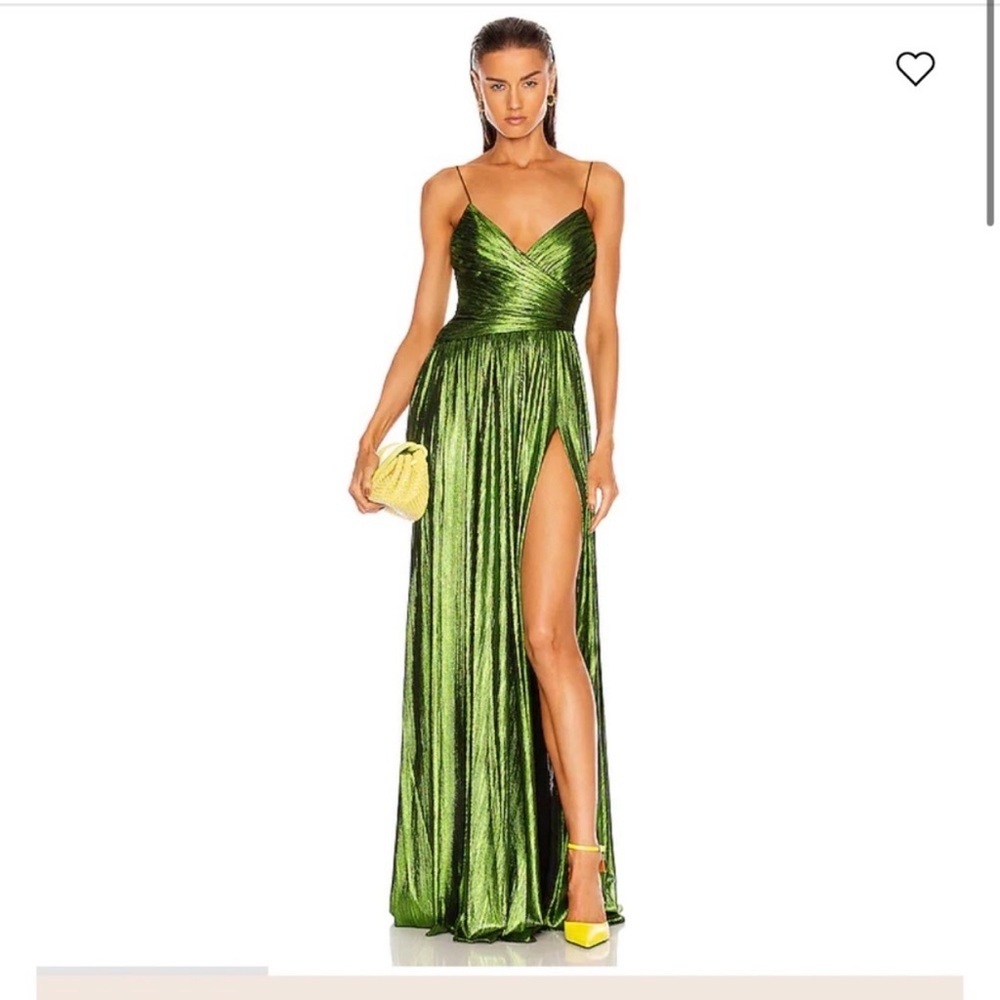 Retrofete Doss Metallic Green Maxi Formal Dress - Picture 5 of 13
